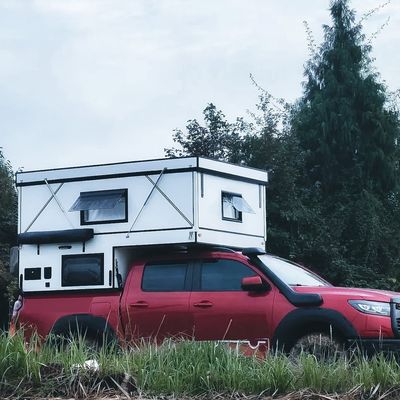 TOYOTA TRUCK Camper Shell Slide op met douche FRP 4X4 Kindle Long Box Pickup Body Made