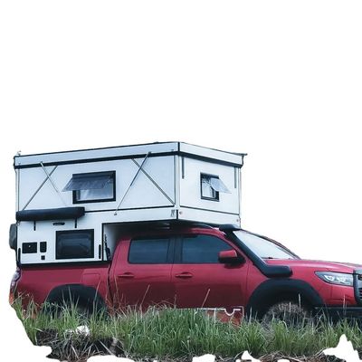 TOYOTA TRUCK Camping Glijbaan op Truck Camper met Electric Jack Stands en Isuzu Canopy